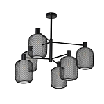 Люстра потолочная с абажурами из металлической сетки Loft Grid Pendant Gold варинант исполнения - 5 | Loft Concept в Самаре