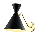 Бра черного цвета с конусообразным плафоном на золотом основании Loft Metal варинант исполнения - 2 | Loft Concept в Самаре