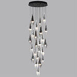 Люстра каскадная с 24-мя рельефными прозрачными плафонами в форме лепестков Glass Pod  варинант исполнения - 5 | Loft Concept в Самаре