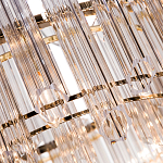 Люстра подвесная круглая с прозрачными хрустальными трубками и золотистым каркасом Диаметр 60 см Hexagon Tube Light варинант исполнения - 3 | Loft Concept в Самаре