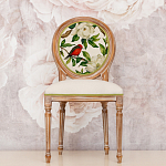 Стул бежевый из натурального бука с изображением птица в саду Blooming Birds варинант исполнения - 3 | Loft Concept в Самаре