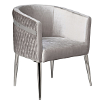 Стул серый велюровый со стеганной спинкой Focus on Convenience варинант исполнения - 1 | Loft Concept в Самаре