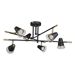 Потолочный светильник с конусообразными плафонами с контрастным сочетанием бронзы и глубоким черным цветом Aurika варинант исполнения - 2 | Loft Concept в Самаре