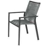 Стул темно-серый с высокой плетеной спинкой и сиденьем Braided Strength варинант исполнения - 6 | Loft Concept в Самаре