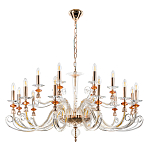Люстра с 18-ю лампочками и изогнутыми прозрачными элементами из стекла Twisted Glass Candles Chandelier варинант исполнения - 2 | Loft Concept в Самаре