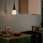 Подвесной светильник каплевидной формы с комбинированным плафоном из стали и белого матового стекла Kichler варинант исполнения - 9 | Loft Concept в Самаре