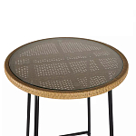 Барный столик с круглой плетеной столешницей Wicker Table Top варинант исполнения - 4 | Loft Concept в Самаре