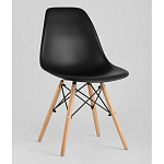 Пластиковый стул на ножках из массива бука Eames Black варинант исполнения - 1 | Loft Concept в Самаре