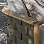 Дизайнерский уличный диван из массива дерева с плетеной спинкой PALINFRASCA Sofa варинант исполнения - 21 | Loft Concept в Самаре