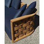 Дизайнерский уличный диван из массива дерева с плетеной спинкой PALINFRASCA Sofa варинант исполнения - 25 | Loft Concept в Самаре