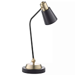 Настольная лампа с наклонным корпусом и подвижным плафоном в сочетании золотистого и чёрного цвета Work Surface Light варинант исполнения - 3 | Loft Concept в Самаре