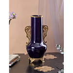 Ваза темно-синяя фарфоровая с бронзовыми ручками и ножками Eden Garden варинант исполнения - 4 | Loft Concept в Самаре