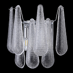 Бра с подвесками из рифленного стекла в форме капель на основании цвета хром Textured Glass варинант исполнения - 4 | Loft Concept в Самаре