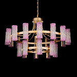 Люстра двухъярусная круглая с текстурными цилиндрическими плафонами Glimpse варинант исполнения - 1 | Loft Concept в Самаре