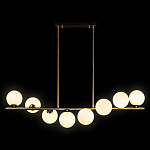Люстра на штанге с 8-ю белыми шарообразными плафонами Bubble Chandelier варинант исполнения - 1 | Loft Concept в Самаре