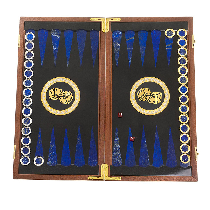 Нарды с гравюрой из натурального камня лазурит Backgammon from Stone Мульти в Самаре | Loft Concept 
