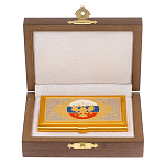 Визитница карманная металлическая с гравюрой Герба России в подарочной коробке Gold Metal Business Card Holders варинант исполнения - 3 | Loft Concept в Самаре