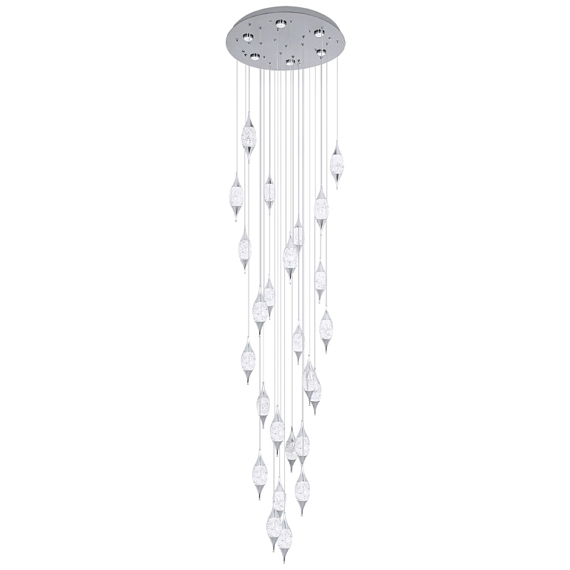 Большая каскадная люстра с хрустальными подвесками Esme Drops Crystal Chrome Cascade Chandelier 25 Хром Большая каскадная люстра с хрустальными подвесками Esme Drops Crystal Chrome Cascade Chandelier 25 Хром в Самаре | Loft Concept