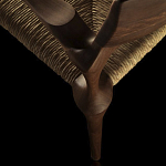 Стул из Ореха с плетеным сидением Kronos Dining Chair Brown варинант исполнения - 4 | Loft Concept в Самаре