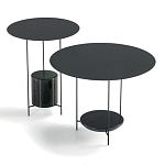 Дизайнерский круглый кофейный стол из металла с мраморным декором PANNA COTTA Coffee Table варинант исполнения - 8 | Loft Concept в Самаре