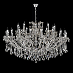 Люстра подвесная двухъярусная с 30-ю лампочками и прозрачными хрустальными подвесками на хромированном основании Crystal lamps варинант исполнения - 2 | Loft Concept в Самаре