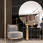 Настольная лампа с цилиндрическим абажуром из коричневой ткани и золотыми трубочками Brown Aura варинант исполнения - 4 | Loft Concept в Самаре