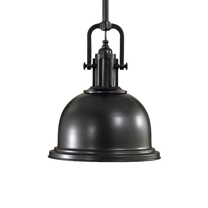 Подвесной светильник в индустриальном стиле с черным металлическим купольным плафоном Feiss Черный в Самаре | Loft Concept 
