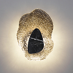 Бра с волнообразным стеклянным плафоном и вставкой из мрамора Liquid Stone варинант исполнения - 13 | Loft Concept в Самаре