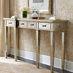 Консоль зеркальная в цвете шампань с 3-мя ящиками Hyaloid варинант исполнения - 1 | Loft Concept в Самаре