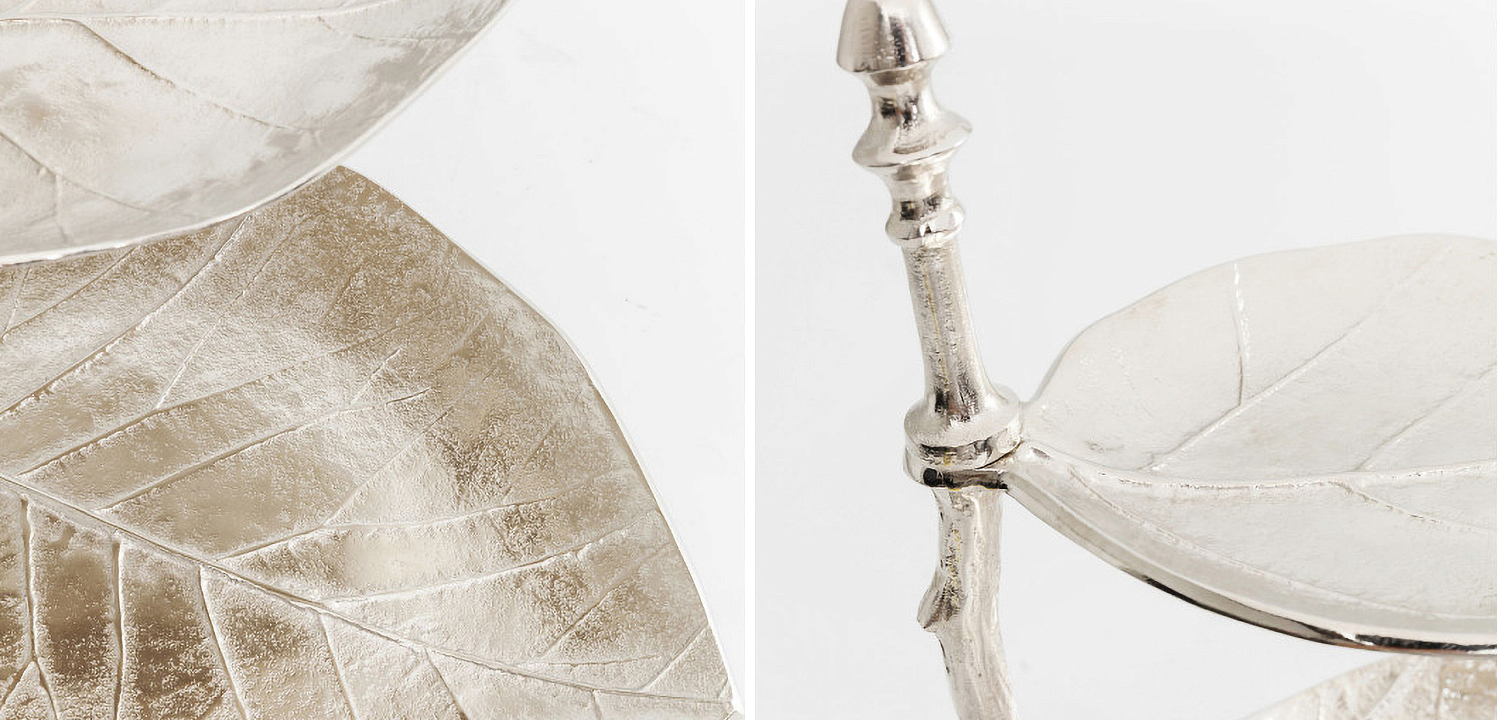 Блюдо трёхъярусное Chrome Leaves Блюдо трёхъярусное Chrome Leaves - Loft-Concept в Самаре