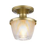 Потолочный светильник для ванных комнат с плафоном из прессованного фактурного стекла Quoizel варинант исполнения - 6 | Loft Concept в Самаре