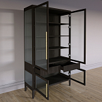 Витрина Primo со стеклянными фасадами и 2 ящиками Темный орех варинант исполнения - 6 | Loft Concept в Самаре