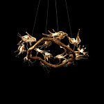 Люстра подвесная с прозрачными стеклянными птичками на ветвях Диаметр 80 см Serip Voa варинант исполнения - 8 | Loft Concept в Самаре