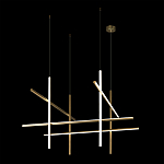 Люстра с 8-ю пересекающимися цилиндрическими плафонами на тонких тросах Trumpet tube варинант исполнения - 3 | Loft Concept в Самаре