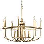  Люстра круглая двухъярусная цвета латунь с 12-ю лампами Kichler варинант исполнения - 1 | Loft Concept в Самаре