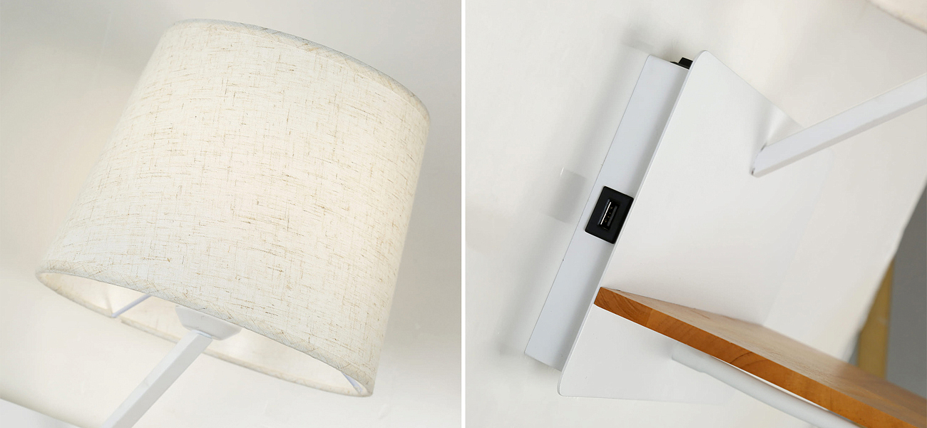 Бра с абажуром и гибким спотом Trumpet Wall White USB Бра с абажуром и гибким спотом Trumpet Wall White USB - Loft-Concept в Самаре