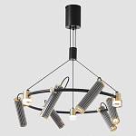 Люстра круглая с 9-ю цилиндрическими плафонами на магнитном креплении Bronze Concert варинант исполнения - 5 | Loft Concept в Самаре