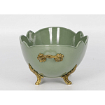 Чаша зеленого цвета из фарфора с волнообразным краем Eden Garden porcelain and bronze варинант исполнения - 2 | Loft Concept в Самаре
