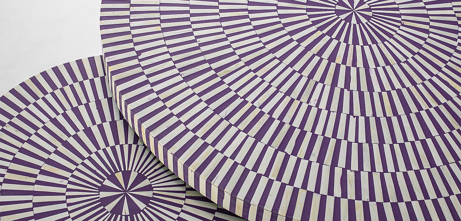 Комплект столиков Bone Inlay Round Violet Комплект столиков Bone Inlay Round Violet - Loft-Concept в Самаре