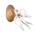 Бра с прозрачной стеклянной фигуркой птички Serip Voa варинант исполнения - 1 | Loft Concept в Самаре