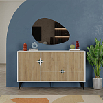 Комод с 3-мя дверцами и выдвижным ящиком цвета светлый дуб SPARK CONSOLE WHITE варинант исполнения - 1 | Loft Concept в Самаре