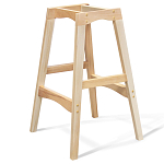 Барный стул со спинкой на 4-х деревянных ножках Оранжевый Велюр Ava Charm варинант исполнения - 4 | Loft Concept в Самаре