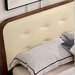 Кровать двуспальная с каркасом из дерева и мягким изголовьем Moon Walnut Bed варинант исполнения - 3 | Loft Concept в Самаре