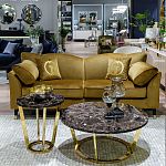 Стол журнальный коричневый на золотом основании Symphony of the Earth варинант исполнения - 3 | Loft Concept в Самаре