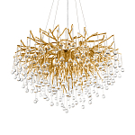 Люстра подвесная с прозрачными стеклянными подвесками в форме капель Диаметр 80 см Droplet Chandelier варинант исполнения - 14 | Loft Concept в Самаре