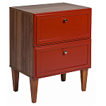 Тумба прикроватная красная из массива бука с 2-мя ящиками Wenge Light варинант исполнения - 1 | Loft Concept в Самаре