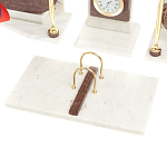 Настольный письменный набор из мрамора и лемезита с гербом и флагом России Marble Accessory варинант исполнения - 4 | Loft Concept в Самаре