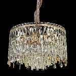 Люстра круглая с хрустальными подвесками на золотистом каркасе Roul Crystal Light варинант исполнения - 1 | Loft Concept в Самаре