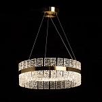 Люстра круглая золотого цвета с прозрачными рельефными стеклянными вставками Textured Glass Chandelier варинант исполнения - 3 | Loft Concept в Самаре