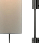 Бра чёрное с тканевым абажуром в форме цилиндра Rough Beauty варинант исполнения - 1 | Loft Concept в Самаре